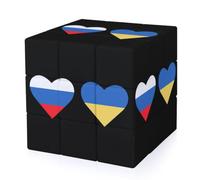 Russia And Ukraine Flags Heart Funny 3-D Puzzles Speed Cube for Adults