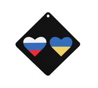 Russia And Ukraine Flags Heart Funny Car Air Fresheners Long Lasting Scent Automotive Hanging Scented Cards Tablets