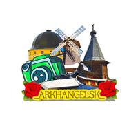 Russia Arkhangelsk Magnet Fridge Magnet Wooden 3D Landmarks Travel Collectible Souvenirs Decoration Handmade-409