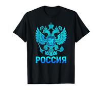 Russia Blue Flag Coat Arms Eagle T-Shirt