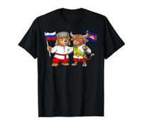 Russia Cambodia Flag Russian Roots Proud Cambodian Heritage T-Shirt