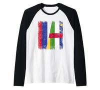 Russia Central African Republic Half Flag Russian CAR Roots Raglan Baseball Tee