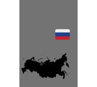 Russia Country Map and Flag Design Notebook: Gray Color Background