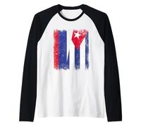 Russia Cuba Half Flag Russian Cuban Heritage Raglan Baseball Tee