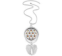 Russia Doll Poster Matryoshka Country Culture Pendant Angel Wings Rotating Necklace Jewelry