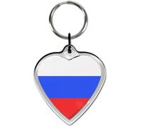 Russia Flag Small Heart Shaped Key Ring