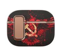 Russia Hammer Flags Hook Ussr Sickle Headphone Case Compatible with Airpod Pro 2 Protective Cover Cute Hard Case