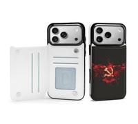 Russia Hammer Flags Hook Ussr Sickle Phone Case Compatible for iPhone 17 Pro Max Wallet Cases Card Holder Cell Phone Cover Protection