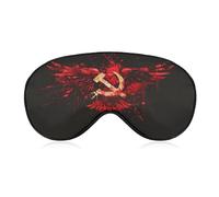 Russia Hammer Flags Hook USSR Sickle Sleep Mask Soft Eye Mask Eye Cover Eyeshade Blindfold with Adjustable Strap