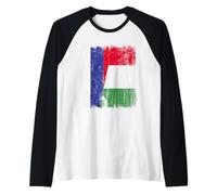 Russia Italy Half Flag Proud Russian Italian Pride Raglan Baseball Tee