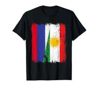 Russia Kurdistan Half Flag Russian Kurdish Heritage Jersey T-Shirt