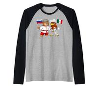 Russia Mexico Flag Mexican Russian Roots Mexican Heritage Raglan Baseball Tee