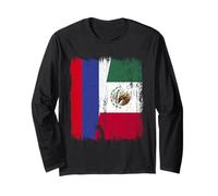 Russia Mexico Half Flag Russian Mexican Heritage Long Sleeve T-Shirt
