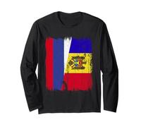 Russia Moldova Half Flag Russian Moldovan Heritage Long Sleeve T-Shirt
