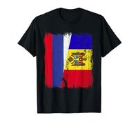 Russia Moldova Half Flag Russian Moldovan Heritage T-Shirt