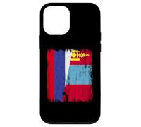 Russia Mongolia Half Flag Russian Mongolian Jersey Case for iPhone 12 mini