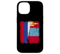 Russia Mongolia Half Flag Russian Mongolian Jersey Case for iPhone 14