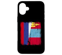 Russia Mongolia Half Flag Russian Mongolian Jersey Case for iPhone 16 Plus