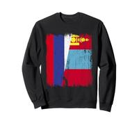 Russia Mongolia Half Flag Russian Mongolian Jersey Sweatshirt