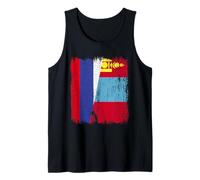 Russia Mongolia Half Flag Russian Mongolian Jersey Tank Top