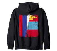 Russia Mongolia Half Flag Russian Mongolian Jersey Zip Hoodie