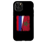 Russia Morocco Half Flag Russian Moroccan Heritage Jersey Case for iPhone 11 Pro