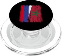 Russia Morocco Half Flag Russian Moroccan Heritage Jersey PopSockets PopGrip for MagSafe