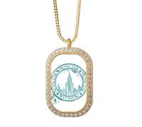 Russia Moscow Classic Country City Necklace Pendant Diamond Crystal Golden Jewelry