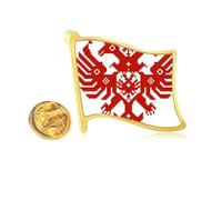 Russia National Emblem Eagle Golden Metal Flag Lapel Pin Badge