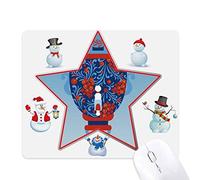 Russia National Symbol Vase Pattern Christmas Snowman Family Star Mouse Pad