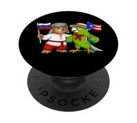 Russia Puerto Rico Flag Proud Puerto Rican Russian Roots PopSockets Adhesive PopGrip