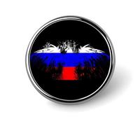 Russia Russians Flag Round Metal Badge Lapel Pin,Stylish Patriotic Pattern Button Brooch Decorative Badges for Men Women