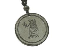Russia Shungite Necklace, Gem Stone Zodiac Signs Protection Amule, Shungite Pendant,Crystal Protection Amulet,Women and Men Healing Crystals (Virgo (August 23 - September 22))