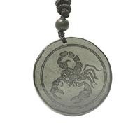 Russia Shungite Necklace, Gem Stone Zodiac Signs Protection Amule, Shungite Pendant,Crystal Protection Amulet,Women and Men Healing Crystals (Scorpio (October 23 - November 21))