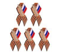 Russia Themed Lapel Badge Brooch with Ribbon, A