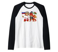 Russia Wales Flag Russian Roots Proud Welsh Heritage Raglan Baseball Tee