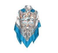 Russian Babushka Scarf for Women, Shawl, Traditional Ukrainian Style Printed Square Scarves Oversized (47" X 47"), 5