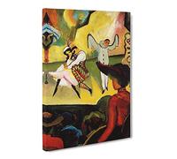 Russian Ballet By August Macke Canvas Print | Gallery Wrapped 30mm Frame Wall Art | 20x14 inches | Ready to Hang | Classic Picture | Living Room Bedroom Lounge Office