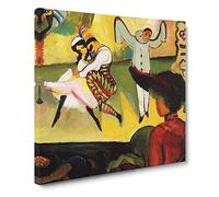 Russian Ballet by August Macke Canvas Print | Gallery Wrapped 30mm Frame Wall Art | 20x20 inches | Ready to Hang | Modern Picture | Living Room Bedroom Lounge Office