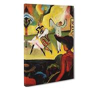 Russian Ballet By August Macke Canvas Print | Gallery Wrapped 30mm Frame Wall Art | 30x20 inches | Ready to Hang | Classic Picture | Living Room Bedroom Lounge Office