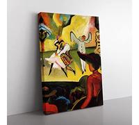 Russian Ballet By August Macke Classic Painting Canvas Wall Art Print Ready to Hang, Framed Picture for Living Room Bedroom Home Office Décor, 50x35 cm (20x14 Inch)