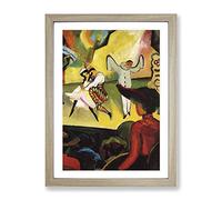 Russian Ballet By August Macke Classic Painting Framed Wall Art Print, Ready to Hang Picture for Living Room Bedroom Home Office Décor, Oak A3 (34 x 46 cm)