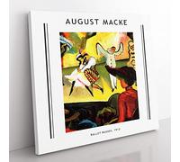 Russian Ballet By August Macke Exhibition Museum Classic Painting Canvas Wall Art Print Ready to Hang, Framed Picture for Living Room Bedroom Home Office Décor, 35x35 cm (14x14 Inch)