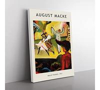 Russian Ballet By August Macke Exhibition Museum Painting Canvas Wall Art Print Ready to Hang, Framed Picture for Living Room Bedroom Home Office Décor, 60x40 cm (24x16 Inch)