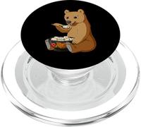 Russian Bear eats Traditional Russian Food Pelmeni PopSockets PopGrip for MagSafe