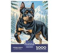 Russian Black Terrier Jigsaw Puzzles Puzzles for Adults Kids. 1000 Pieces Whimsical Challenge Toy Educational Games Home Decoration for Adults& Kids Age 14 Years Up 70x50cm/1000pcs
