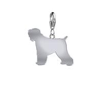 Russian Black Terrier Silhouette Silver Charm