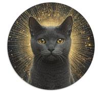 Russian Blue 1000 Pieces Circle Puzzle for Adults And Kids Geometric Creative Difficult Hard Challenging 1000pcs (67.5x67.5cm)