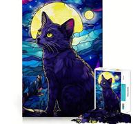 Russian Blue Cat Abstract Hard Jigsaw Puzzle for Adults 1000 Pieces Reason Skill Toy Family Time Tight Cut Art Collectible (50x75cm)