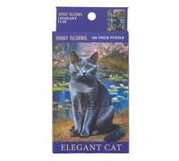 Russian Blue Cat | Elegant Cats Dinky Jigsaw Puzzle | 100 Pieces | Little Gift